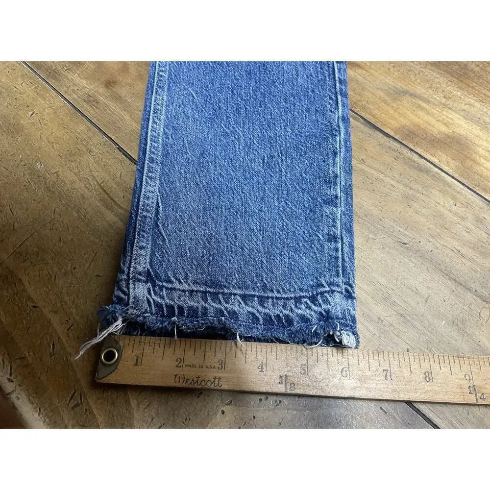 We The Free People Jeans Womens 29 Straight Distressed Boho Hippie Raw Hem